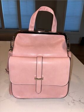 Walasa "Love Bag" Convertible Split Leather Kiss-Lock Crossbody Bag